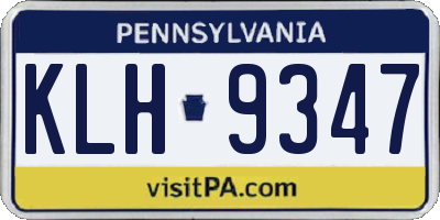 PA license plate KLH9347