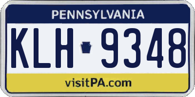 PA license plate KLH9348