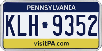 PA license plate KLH9352