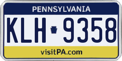PA license plate KLH9358