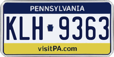 PA license plate KLH9363