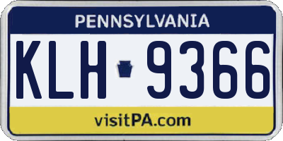 PA license plate KLH9366