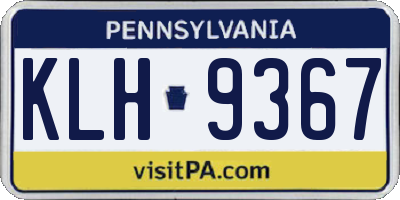 PA license plate KLH9367