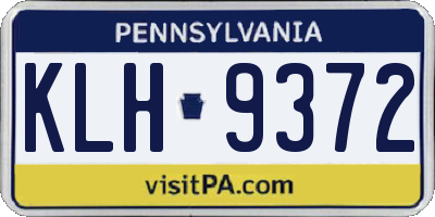 PA license plate KLH9372