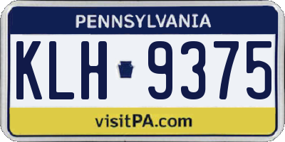 PA license plate KLH9375