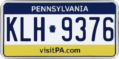 PA license plate KLH9376