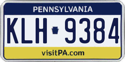 PA license plate KLH9384