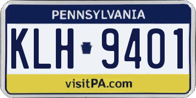 PA license plate KLH9401