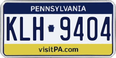 PA license plate KLH9404