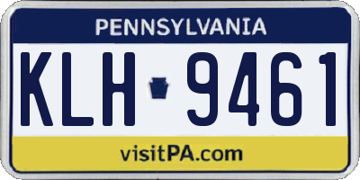 PA license plate KLH9461