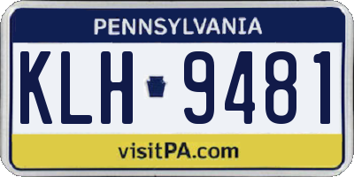 PA license plate KLH9481