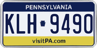 PA license plate KLH9490