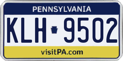 PA license plate KLH9502