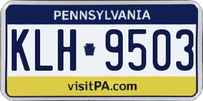 PA license plate KLH9503