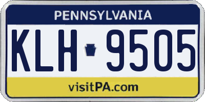 PA license plate KLH9505