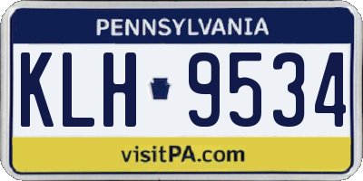 PA license plate KLH9534