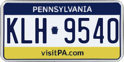 PA license plate KLH9540