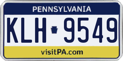 PA license plate KLH9549