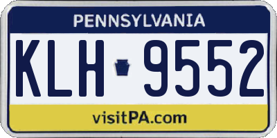 PA license plate KLH9552