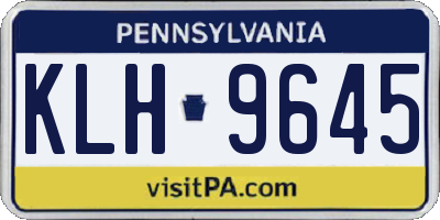 PA license plate KLH9645