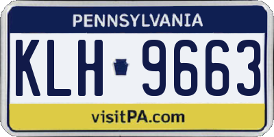 PA license plate KLH9663