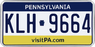 PA license plate KLH9664