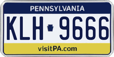 PA license plate KLH9666