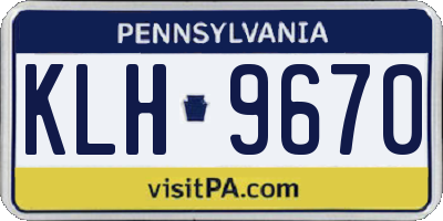 PA license plate KLH9670
