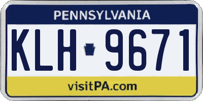 PA license plate KLH9671