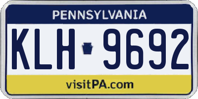 PA license plate KLH9692