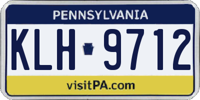 PA license plate KLH9712
