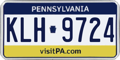 PA license plate KLH9724