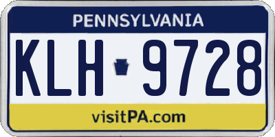 PA license plate KLH9728