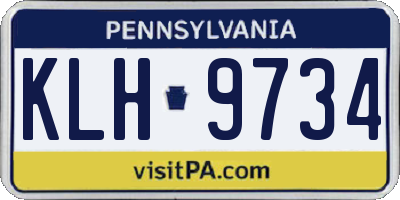 PA license plate KLH9734