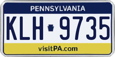 PA license plate KLH9735