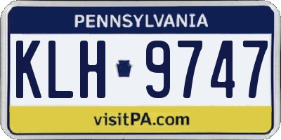 PA license plate KLH9747