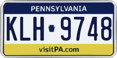 PA license plate KLH9748