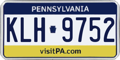PA license plate KLH9752