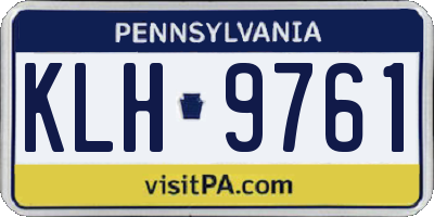 PA license plate KLH9761