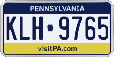 PA license plate KLH9765