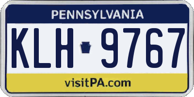 PA license plate KLH9767