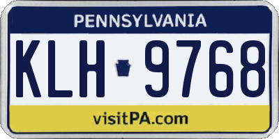 PA license plate KLH9768