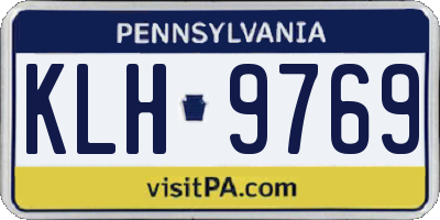 PA license plate KLH9769