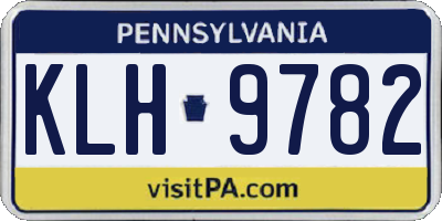 PA license plate KLH9782