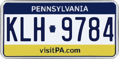 PA license plate KLH9784