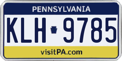 PA license plate KLH9785