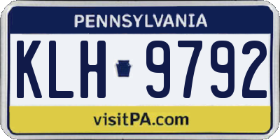 PA license plate KLH9792