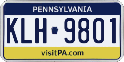 PA license plate KLH9801