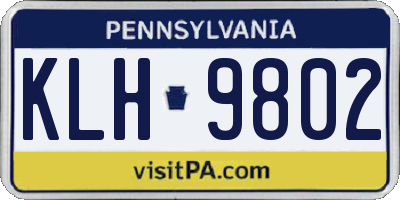 PA license plate KLH9802