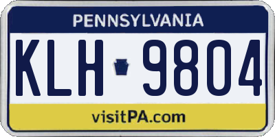 PA license plate KLH9804